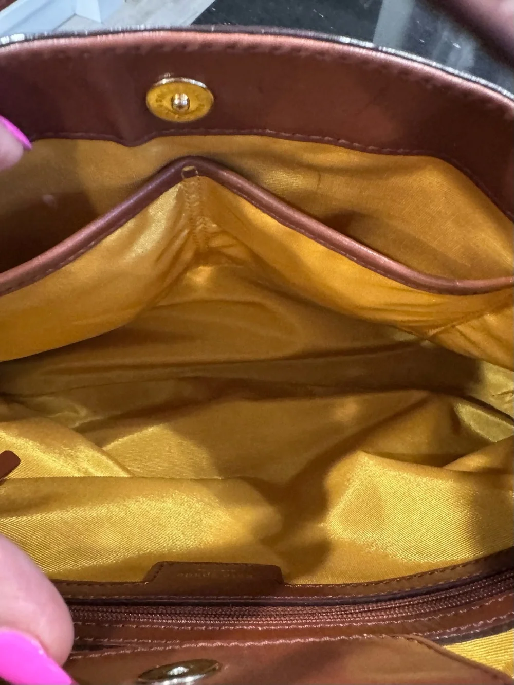 🤎Kate Spade Darcy Cognac Leather Shoulder Bag Bow Detail